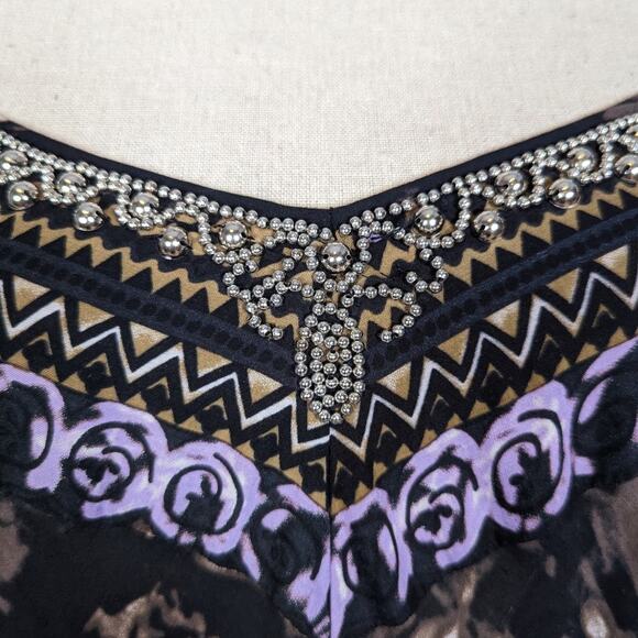 Free People Wild Divine Boho Maxi Dress Black Purple Brown Size XS - Picture 14 of 16